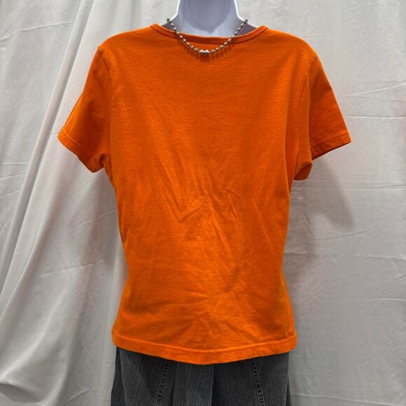 orange halloween catitude graphic baby tee cat eyes Y2K fits M - Picture 4 of 5